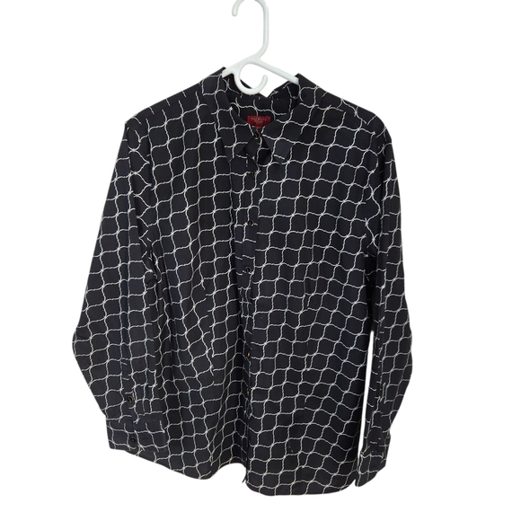 Talbots Black and White Geometric Blouse Size 18 - Picture 1 of 5